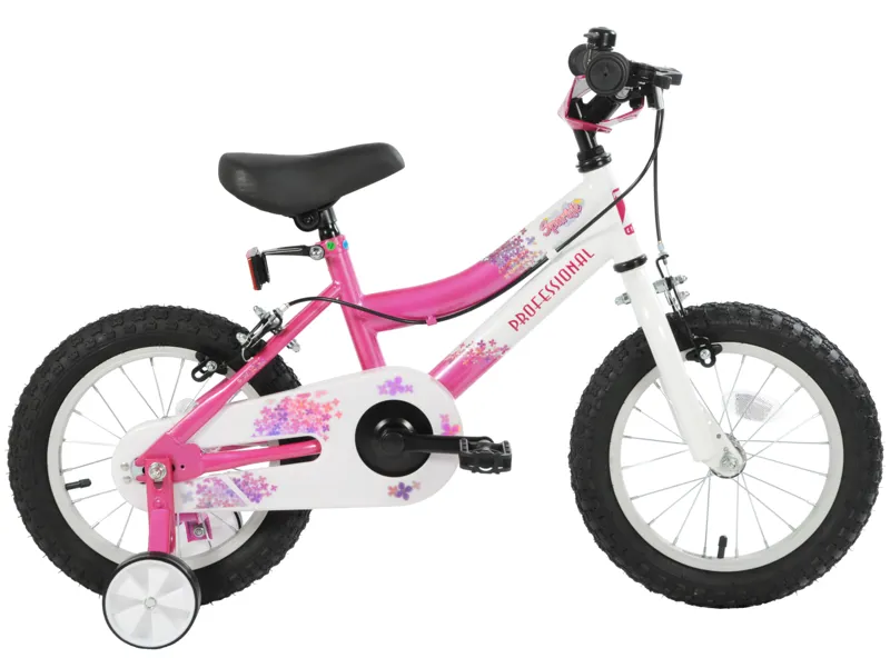Professional Sparkle 12 Inch Wheel Kids Bike Pink and White